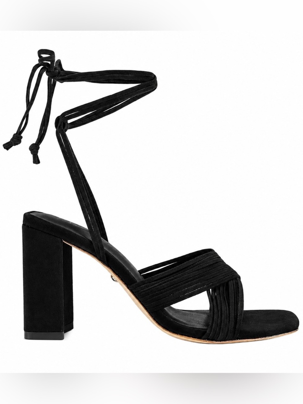 RAYE Gian Black Suede Heels Size 6 | Strappy Block Heel Sandals - Picture 2 of 11